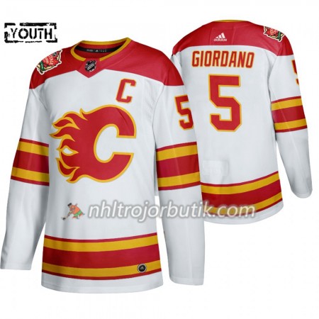 Barn Ishockey Calgary Flames tröja Mark Giordano 5 Adidas 2019 Heritage Classic Vit Authentic